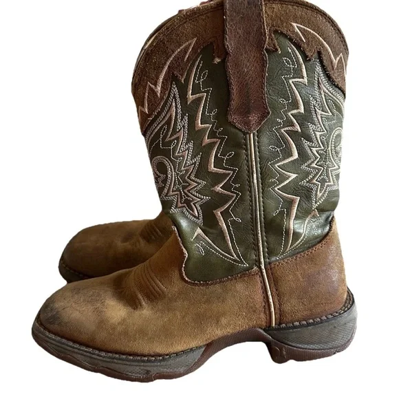 Lady Rebel by Durango Women's work Western Boot Green Brown Cowgirl - Picture 4 of 11
